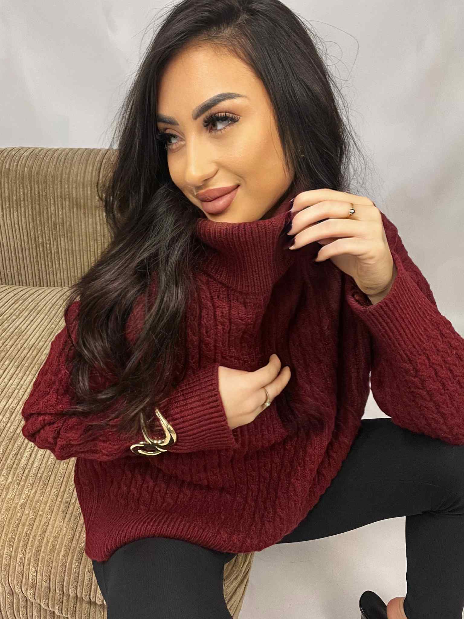 Sweter golf INKO – bordowy ByMe